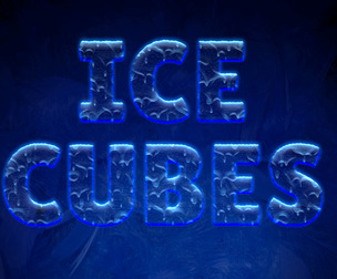 3D Ice Cubes PSD Fully Editable Text Effect. Layer Style PSD Mockup Template