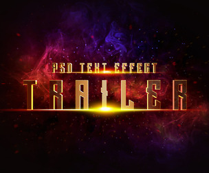 3D Trailer PSD Fully Editable Text Effect. Layer Style PSD Mockup Template