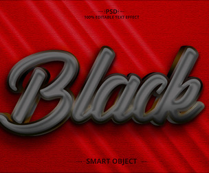 3D Black. PSD Fully Editable Text Effect. Layer Style PSD Mockup Template