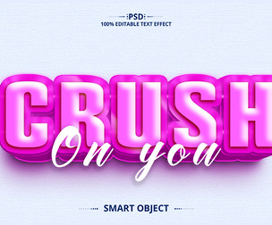 3D Crush. PSD Fully Editable Text Effect. Layer Style PSD Mockup Template