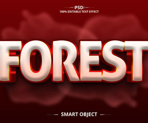 3D Forest. PSD Fully Editable Text Effect. Layer Style PSD Mockup Template