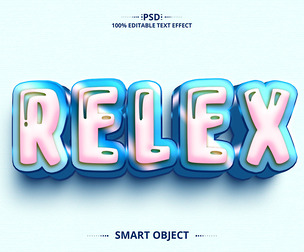3D Relex. PSD Fully Editable Text Effect. Layer Style PSD Mockup Template