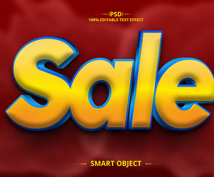 3D Sale. PSD Fully Editable Text Effect. Layer Style PSD Mockup Template