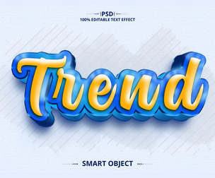 3D Trend. PSD Fully Editable Text Effect. Layer Style PSD Mockup Template