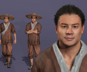 Realistic Chinese Water Margin hero Wu Song  - CC5 Rigged - UE5 Mannequin Compatible
