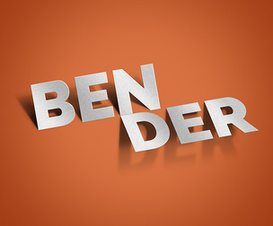 Bender. PSD Fully Editable Text Effect. Layer Style PSD Mockup Template