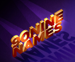 90 nine Names. PSD Fully Editable Text Effect. Layer Style PSD Mockup Template