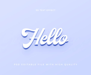 Hello. PSD Fully Editable Text Effect. Layer Style PSD Mockup Template