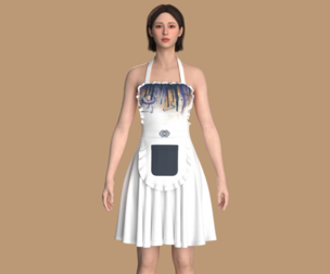 Ladies Kitchen Apron Large Pocket | Marvelous / Clo3d / obj / fbx