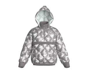Men Winter Printed Hooded Puffer Jacket | Marvelous / Clo3d / obj / fbx