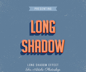 Long Shadow PSD Fully Editable Text Effect. Layer Style PSD Mockup Template