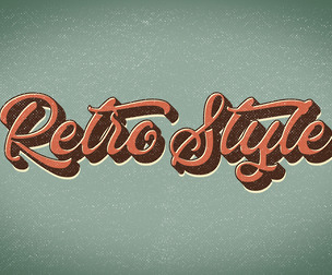 Retro Style PSD Fully Editable Text Effect. Layer Style PSD Mockup Template