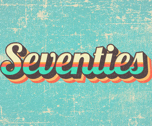 Seventies PSD Fully Editable Text Effect. Layer Style PSD Mockup Template