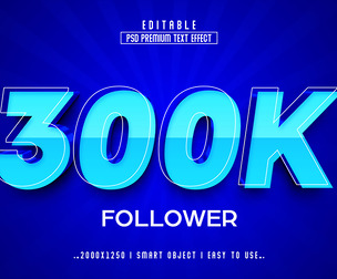 3D 300K PSD Fully Editable Text Effect. Layer Style PSD Mockup Template