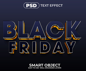 3D Black Friday PSD Fully Editable Text Effect. Layer Style PSD Mockup Template