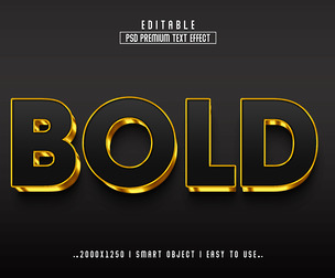 3D Bold  PSD Fully Editable Text Effect. Layer Style PSD Mockup Template