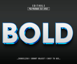 3D Bold PSD Fully Editable Text Effect. Layer Style PSD Mockup Template