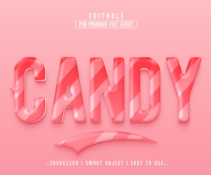 3D Candy PSD Fully Editable Text Effect. Layer Style PSD Mockup Template