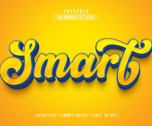 3D Smart PSD Fully Editable Text Effect. Layer Style PSD Mockup Template