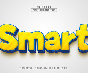 3D Smart PSD Fully Editable Text Effect. Layer Style PSD Mockup Template