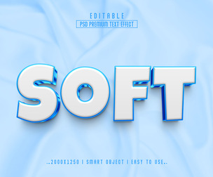 3D Soft PSD Fully Editable Text Effect. Layer Style PSD Mockup Template