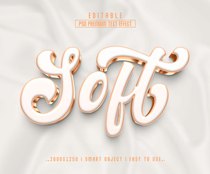 3D Soft PSD Fully Editable Text Effect. Layer Style PSD Mockup Template