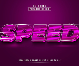3D Speed PSD Fully Editable Text Effect. Layer Style PSD Mockup Template
