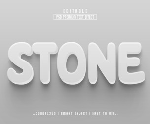 3D Stone PSD Fully Editable Text Effect. Layer Style PSD Mockup Template