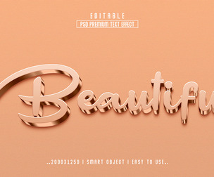3D Beautiful PSD Fully Editable Text Effect. Layer Style PSD Mockup Template