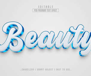 3D Beauty PSD Fully Editable Text Effect. Layer Style PSD Mockup Template