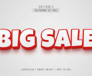 3D Big sale PSD Fully Editable Text Effect. Layer Style PSD Mockup Template
