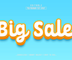 3D Big Sale PSD Fully Editable Text Effect. Layer Style PSD Mockup Template