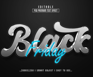 3D Black Friday PSD Fully Editable Text Effect. Layer Style PSD Mockup Template