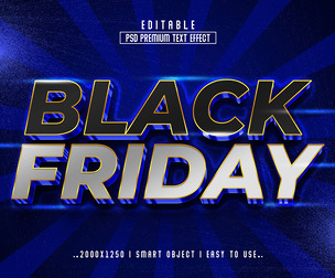 3D Black Friday PSD Fully Editable Text Effect. Layer Style PSD Mockup Template