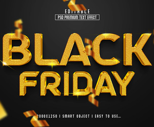 3D Black Friday PSD Fully Editable Text Effect. Layer Style PSD Mockup Template