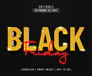 3D Black Friday  PSD Fully Editable Text Effect. Layer Style PSD Mockup Template