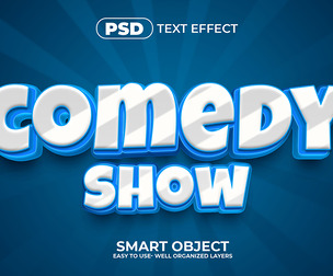3D Comedy Show  PSD Fully Editable Text Effect. Layer Style PSD Mockup Template