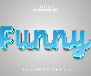 3D Funny PSD Fully Editable Text Effect. Layer Style PSD Mockup Template