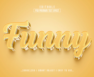 3D Funny PSD Fully Editable Text Effect. Layer Style PSD Mockup Template