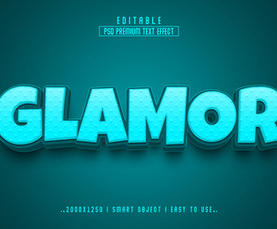 3D Glamor PSD Fully Editable Text Effect. Layer Style PSD Mockup Template