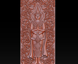 BUDDHA STANDING BAS RELIEF CNC MODEL