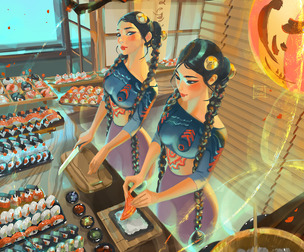 Sushi. My OCs ghost twins.