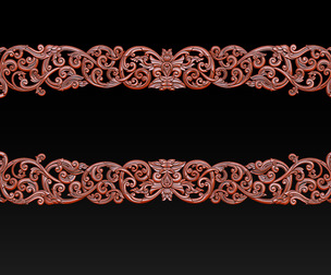 Ornamental Floral Frame CNC Relief 3D Model