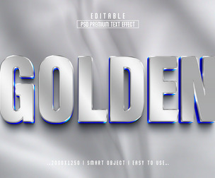 3D Golden PSD Fully Editable Text Effect. Layer Style PSD Mockup Template