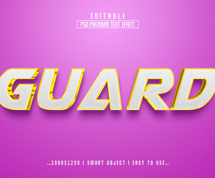 3D guard PSD Fully Editable Text Effect. Layer Style PSD Mockup Template