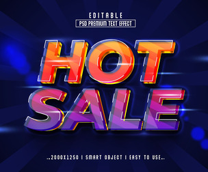 3D Hot Sale PSD Fully Editable Text Effect. Layer Style PSD Mockup Template