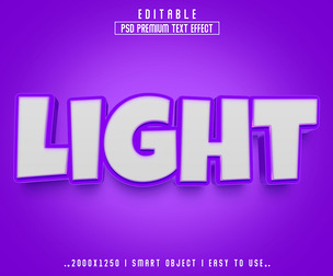 3D Light PSD Fully Editable Text Effect. Layer Style PSD Mockup Template