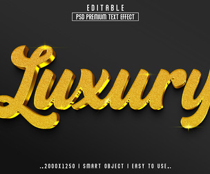 3D Luxury PSD Fully Editable Text Effect. Layer Style PSD Mockup Template