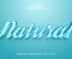 3D Natural PSD Fully Editable Text Effect. Layer Style PSD Mockup Template