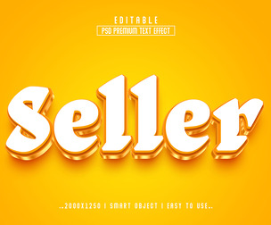 3D Seller PSD Fully Editable Text Effect. Layer Style PSD Mockup Template